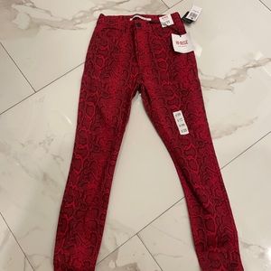 New red/black animal print jeans